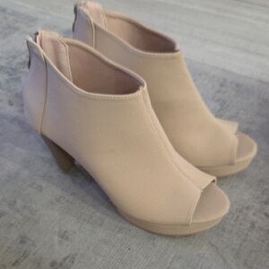 Blush Peep-Toe Ankle Booties